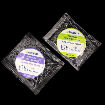 4Robot Reinigungsmittel für Saugroboter mit Wischfunktion – Vorteilhafte Probenset Pure Essence + Blackcurrant (2×20 ml)
